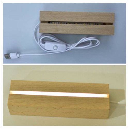 Wooden led lamp - wooden, base
